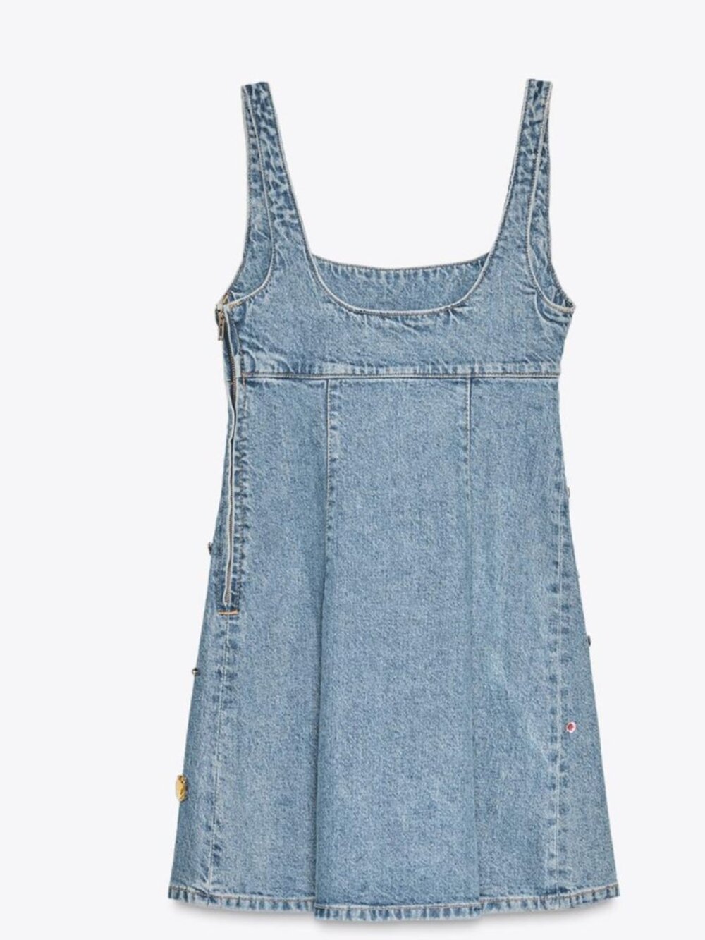 Zara jewel denim dress embellished beaded bedazzled L Large NWT 4730/080 VIRAL - Picture 4 of 9